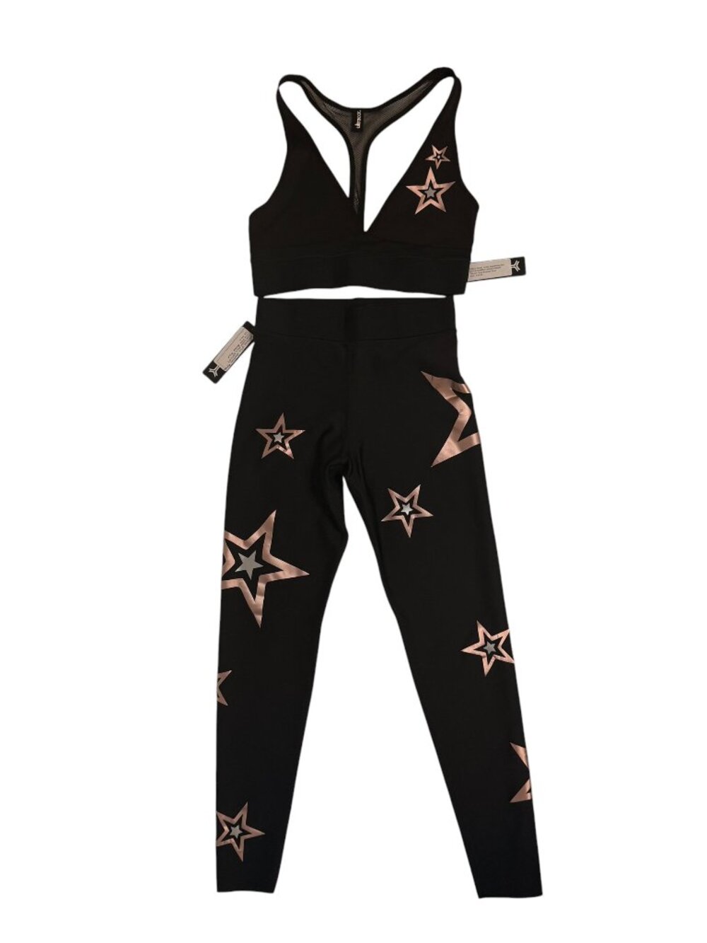 Ultracor Vortex Duochrome Star Set NWT Black Rose Gold Bra Leggings S
